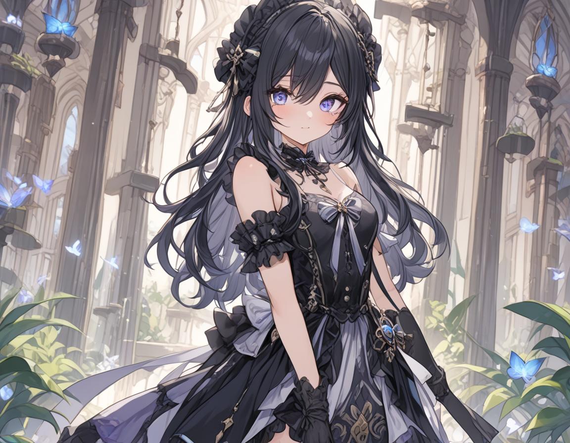 Loli Girl in Gothic Lolita Fashion - AI视频生成器